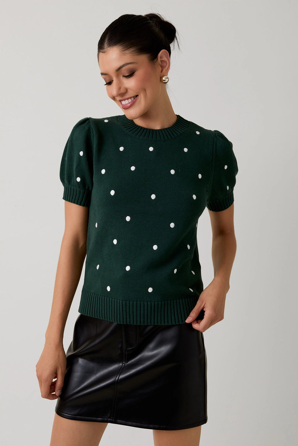 Polka Dot Embroidered Sweater
