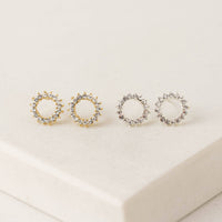 Halo Stud Earrings | Sunburst Studs | Crystal Stud Earrings