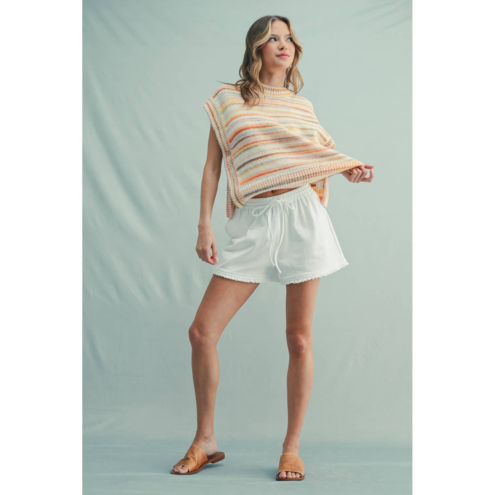 Ruffle Detail Knit Shorts