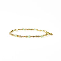 Ashley Small Brass + Crystal Stretch Bracelet Mint + Gold