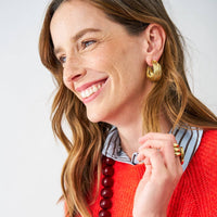 Della Multi Band Hoop Earrings Brass