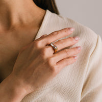 Prism Ring | Waterproof Solitaire Ring | Gold CZ Band Ring