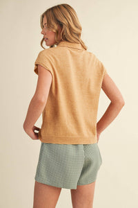 Cap Sleve Collared Sweater Vest