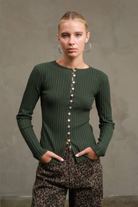 Slim Fit Knit Button Top - RTK1029