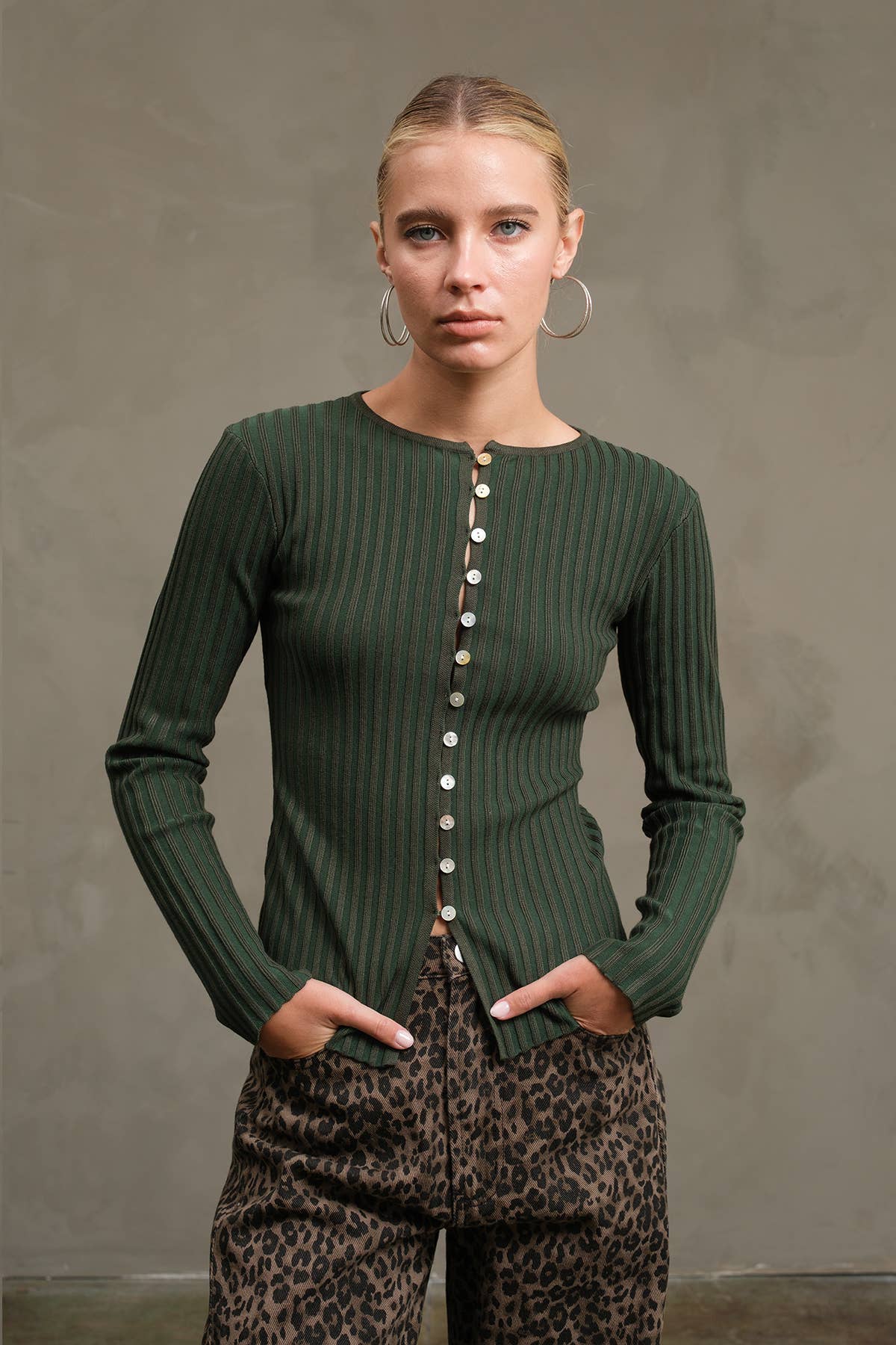 Slim Fit Knit Button Top - RTK1029