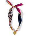 Rome Knotted Scarf Heart Charm Necklace Gold Filled