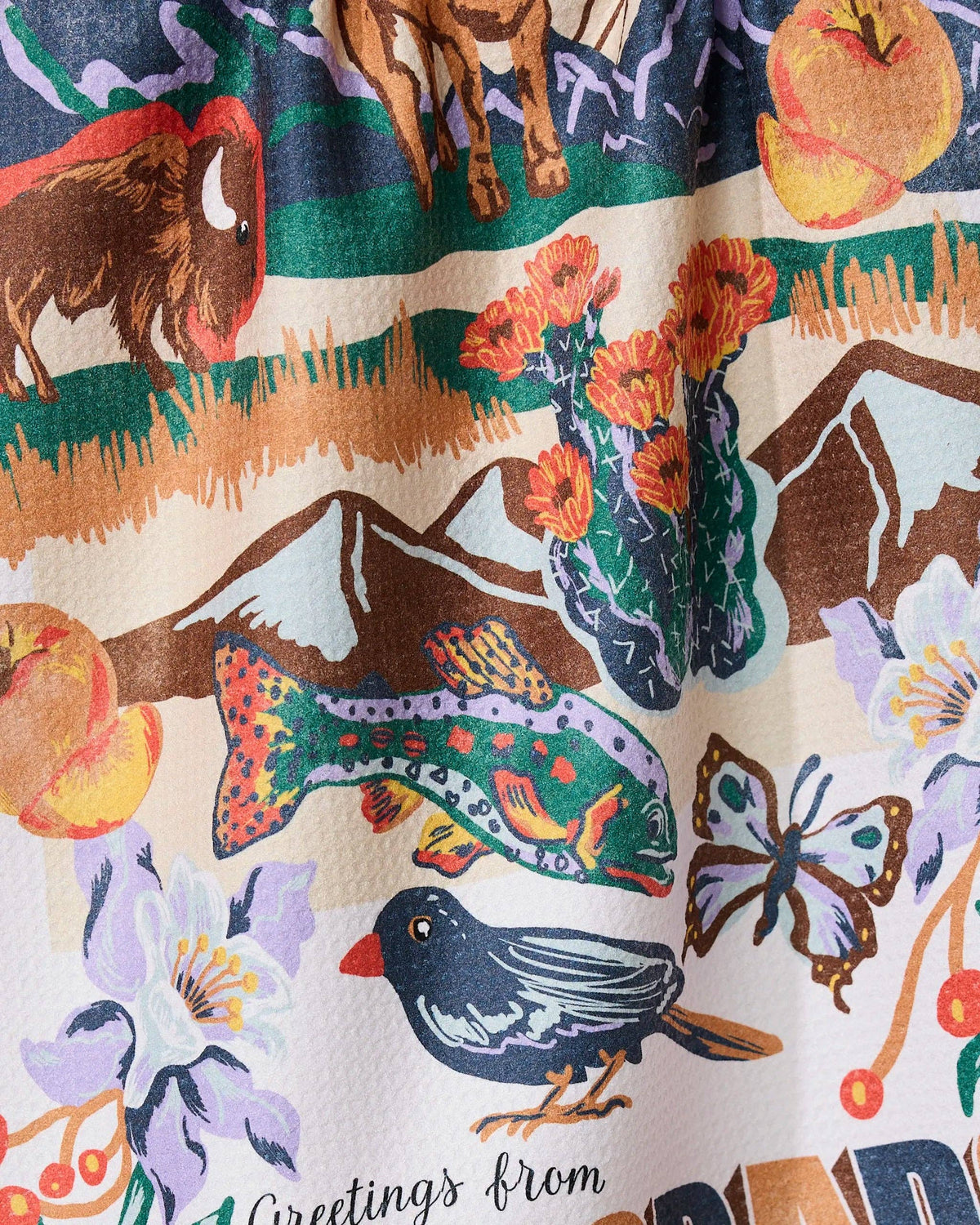 Greetings From Colorado Tea Towel