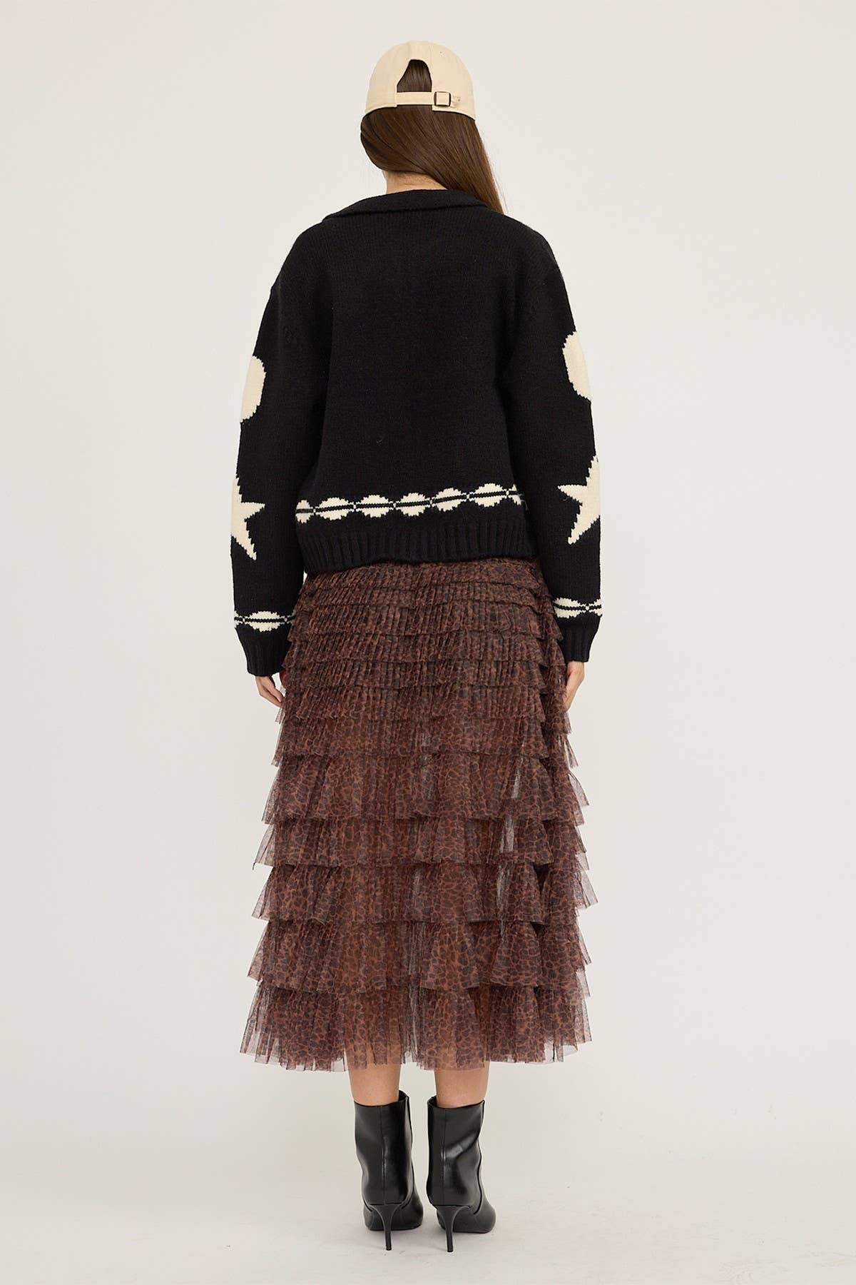 Cozy Pattern Zip Sweater Jacket