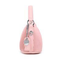 Ella Crossbody  -  Recycled Vegan Bag  - Light Pink Pleated