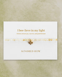 Citrine Bee Affirmation Charm Bracelet