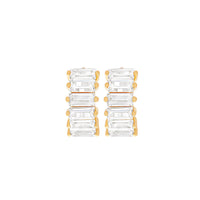 Bling Baguette Huggie Hoops
