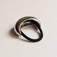 Wide Crescent Metal Ponytail Hair Tie | Silver