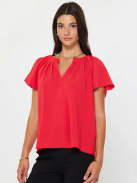 Pleated Neckline Blouse