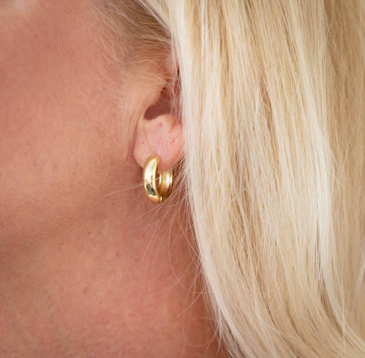 Jake Chunky Huggie Hoops Earrings Silver