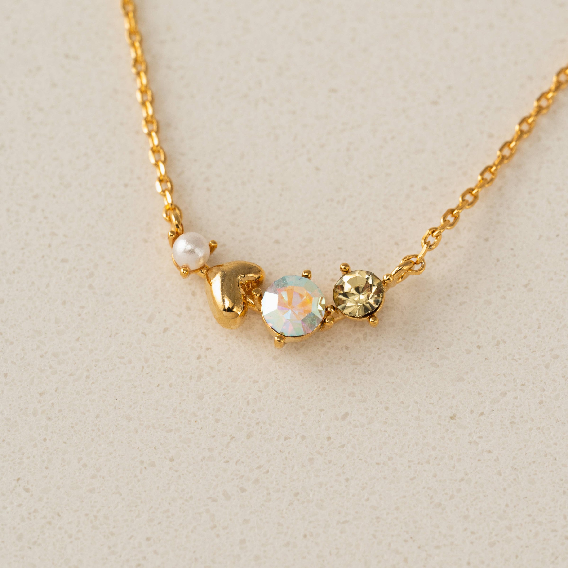 Amorette Necklace | Gold-Plated | Glass Crystal Necklace