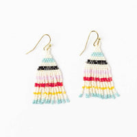 Cassie Mini Stripe Short Fringe Earrings