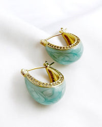 Palmer Colorful Enamel Hoops Earrings Gold Filled