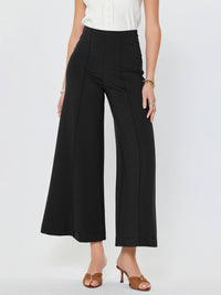 Ponte Flared Pintucked Pants