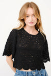 CROCHET LACE TOP WITH SCALLOP HEM