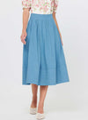 Pin-tuck Detailed A-line Midi Skirt