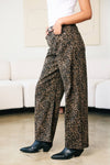 Leopard print barrel pants