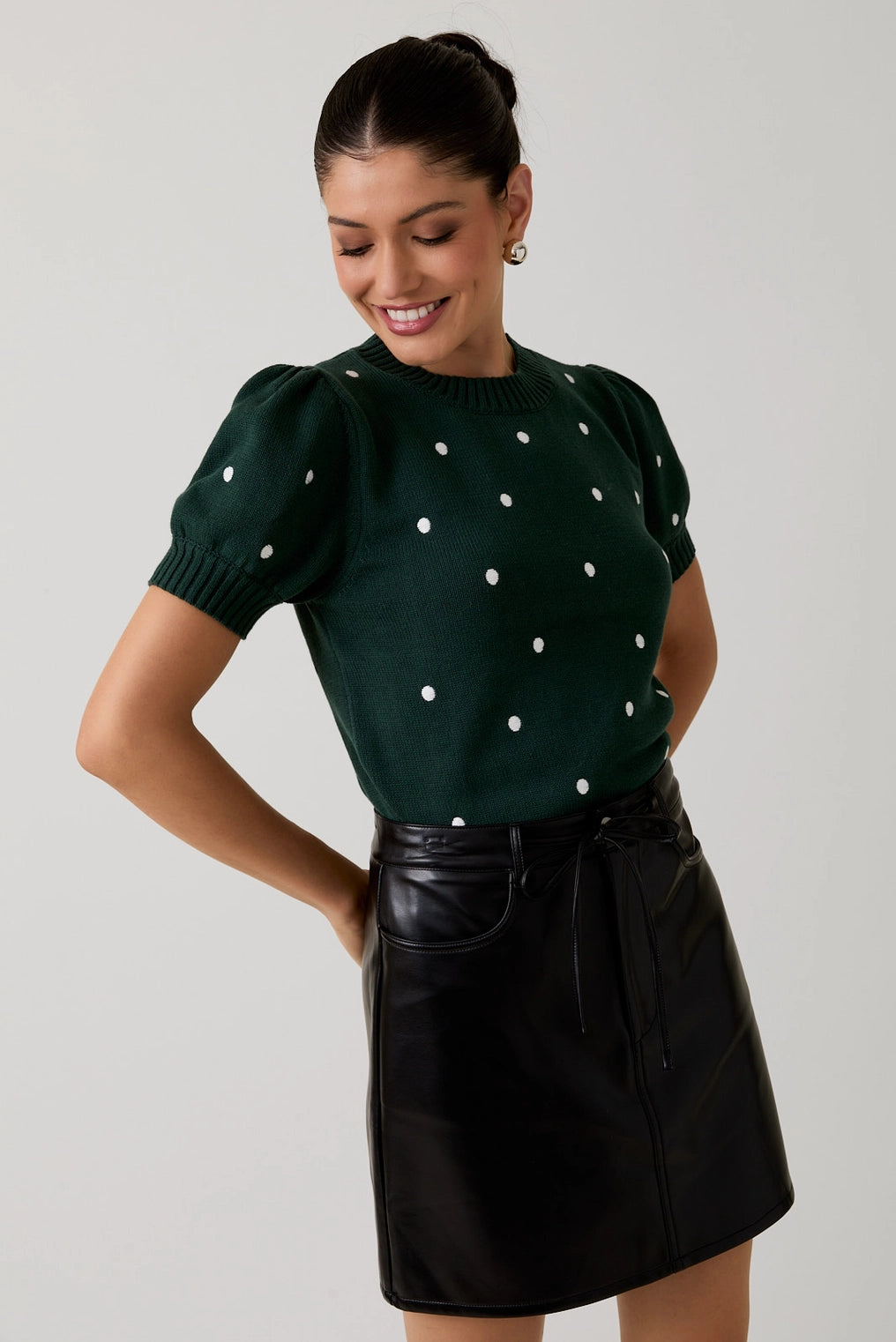 Polka Dot Embroidered Sweater