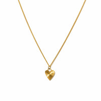 Fluted Heart Necklace | Minimalist Gold Pendant | 18K PVD