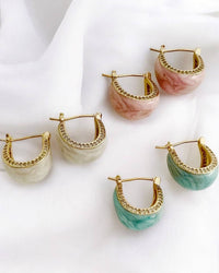 Palmer Colorful Enamel Hoops Earrings Gold Filled