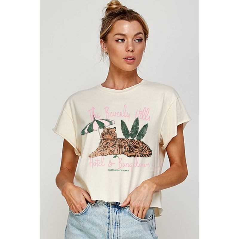 BEVERLY HILLS HOTEL VINTAGE GRAPHIC CROP TOP