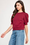 SHORT PUFF SLEEVE SWEATER