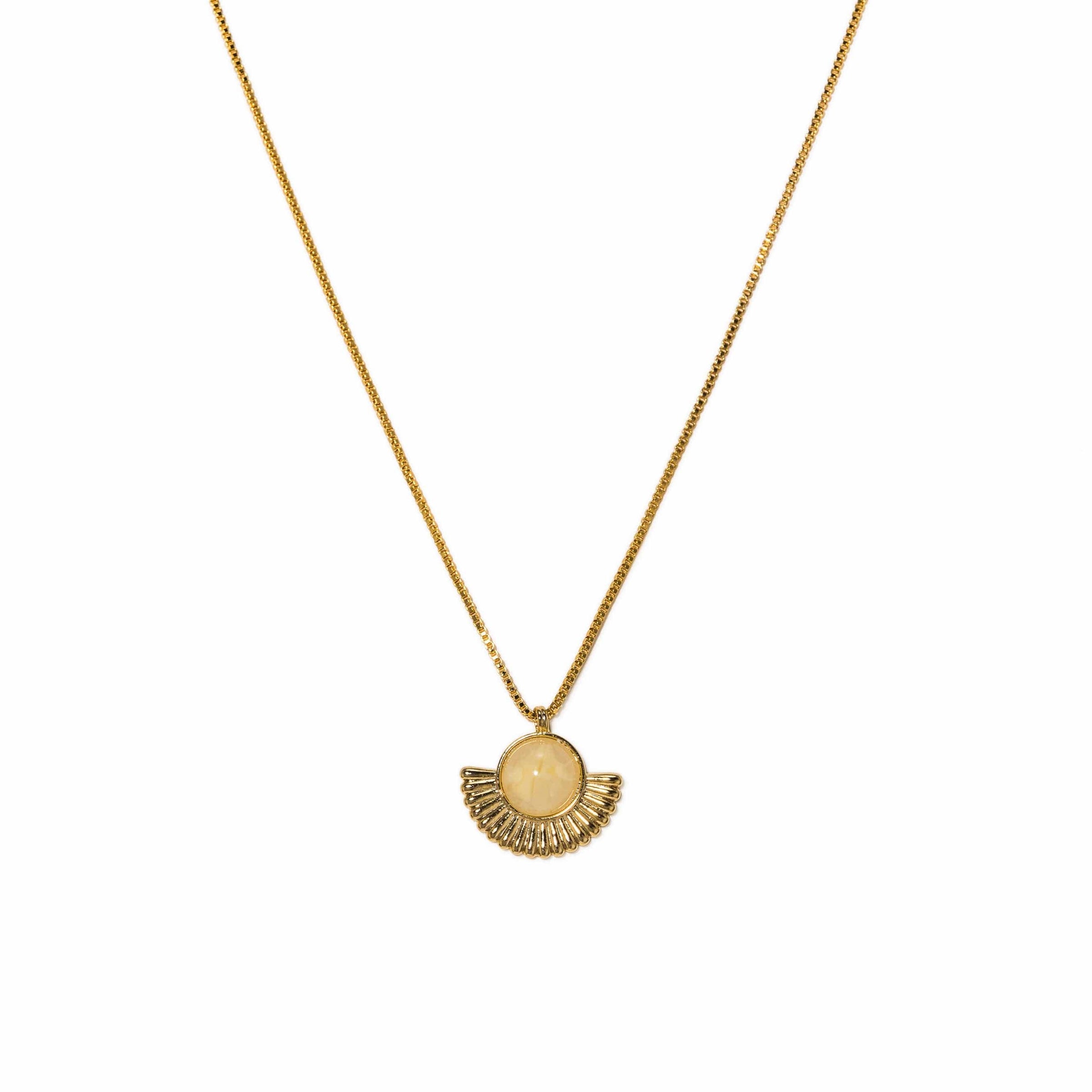 Moonpetal Pendant Necklace | Homaica Stone | Gold-Plated