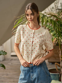 Wool Mix Polka Dot Cardigan