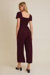 SQUARE NECK WAIST TIE JUMPSUIT