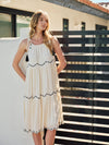 EMBROIDERED TIER DRESS
