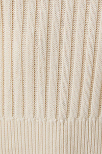 Round Neck Puff Short Sleeve Cable Sweater