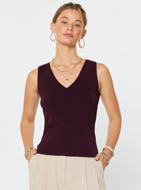 Sleeveless V-neck Sweater Top