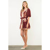 Puff Sleeve Button Front Tie Waist Dress