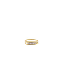 Pave geo open bar adjustable ring