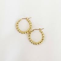 Day Break Braided Hoops Earrings Gold Filled