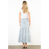 Long Striped Tiered Skirt