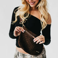 Faux Suede Westlyn Woven Bum Bag
