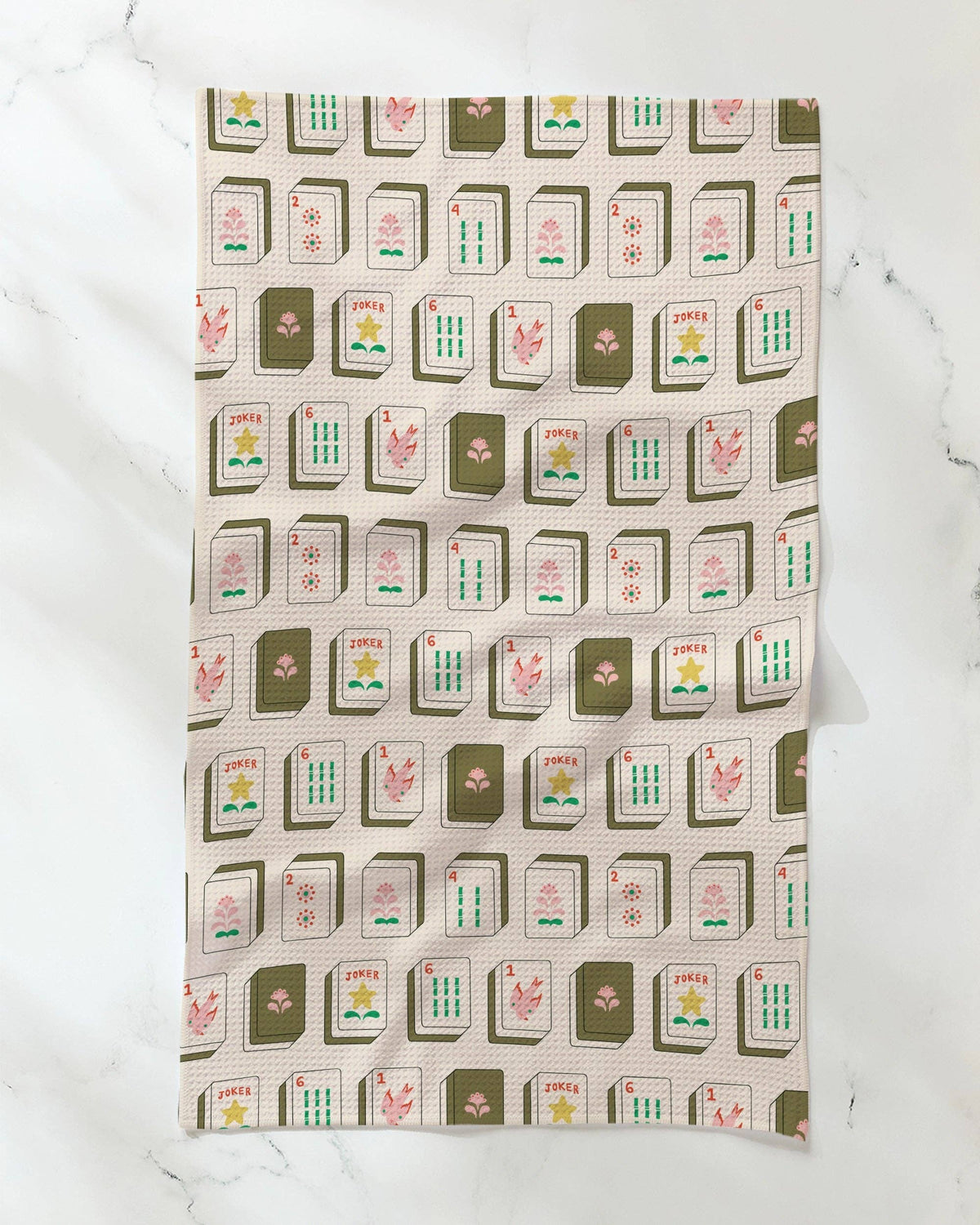 Flower Tiles Tea Towel