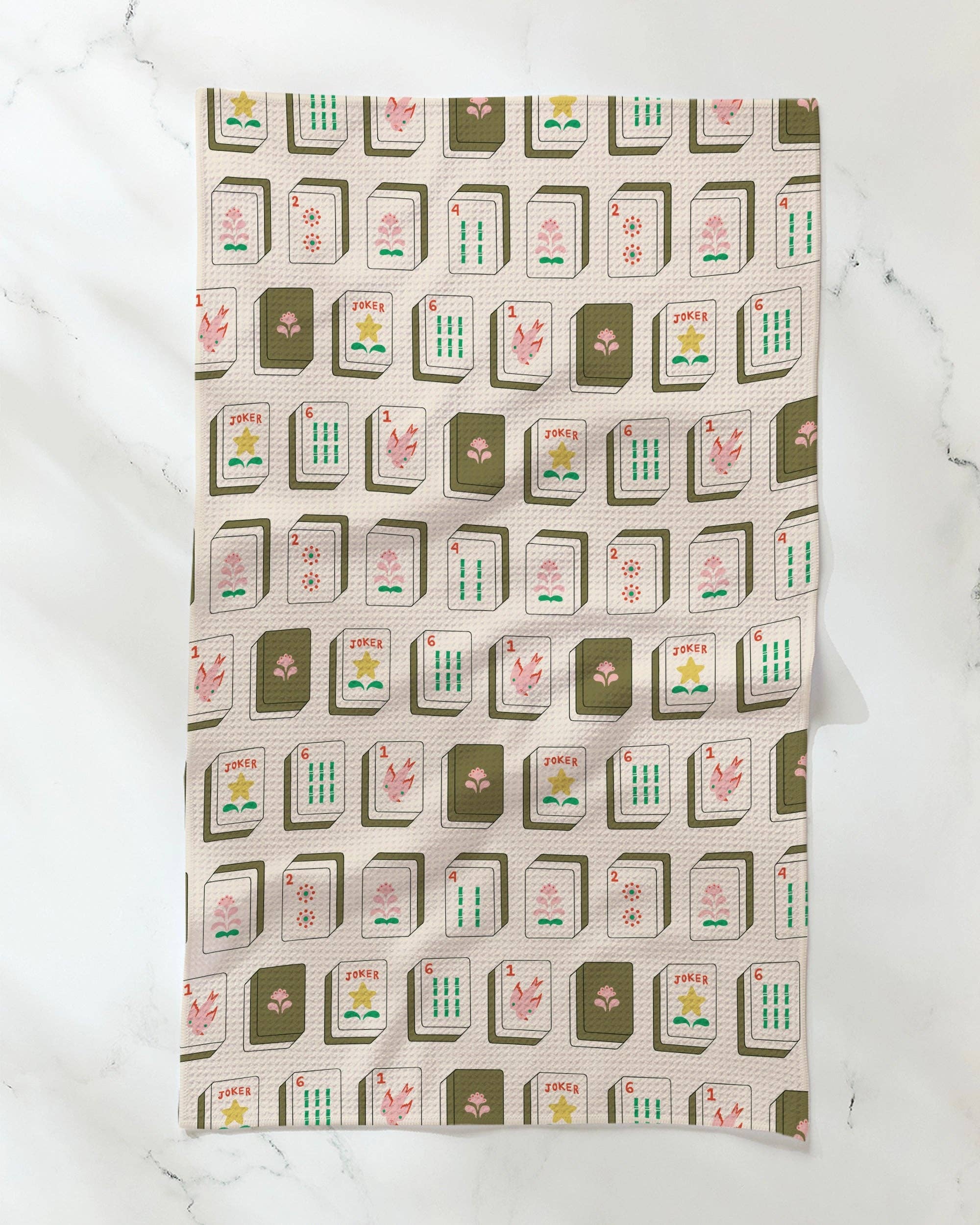 Flower Tiles Tea Towel