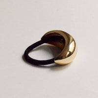 Wide Crescent Metal Ponytail Hair Tie | Gold