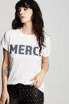 The Merci Burn Out Tee White