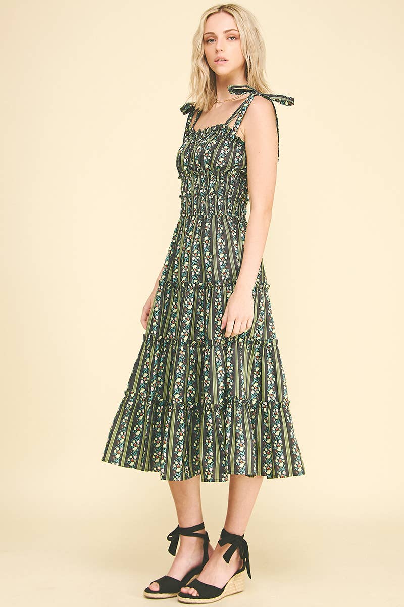 Floral Tiered Midi Dress