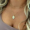 Kamryn Dapped Sequin Layering Chain Necklace Gold Filled 18"