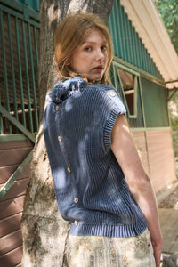 Washed Knit Pullover Sweater