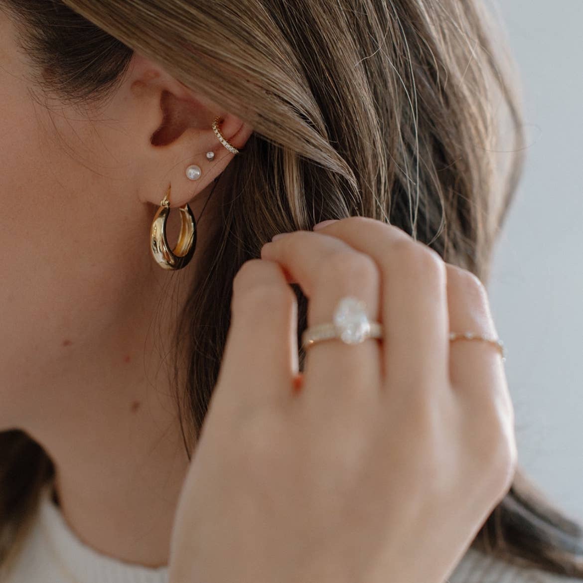 Charlotte Pave Ear Cuff Gold Filled