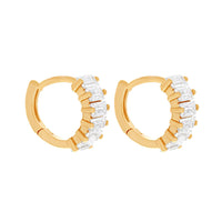 Bling Baguette Huggie Hoops